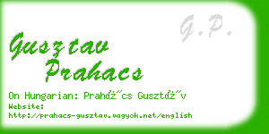 gusztav prahacs business card